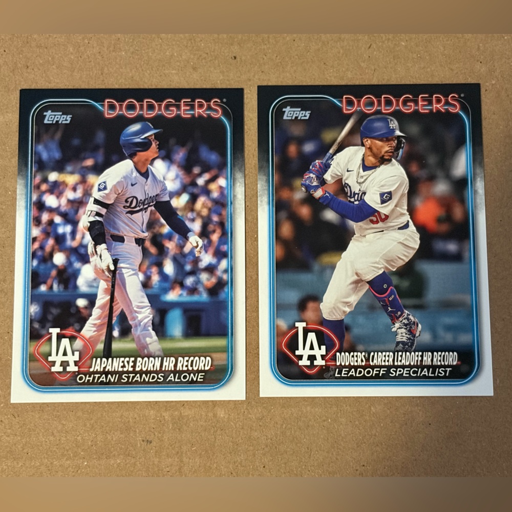All 2 Shohei Ohtani Mookie Betts Dodgers 2024 Topps Baseball Cards